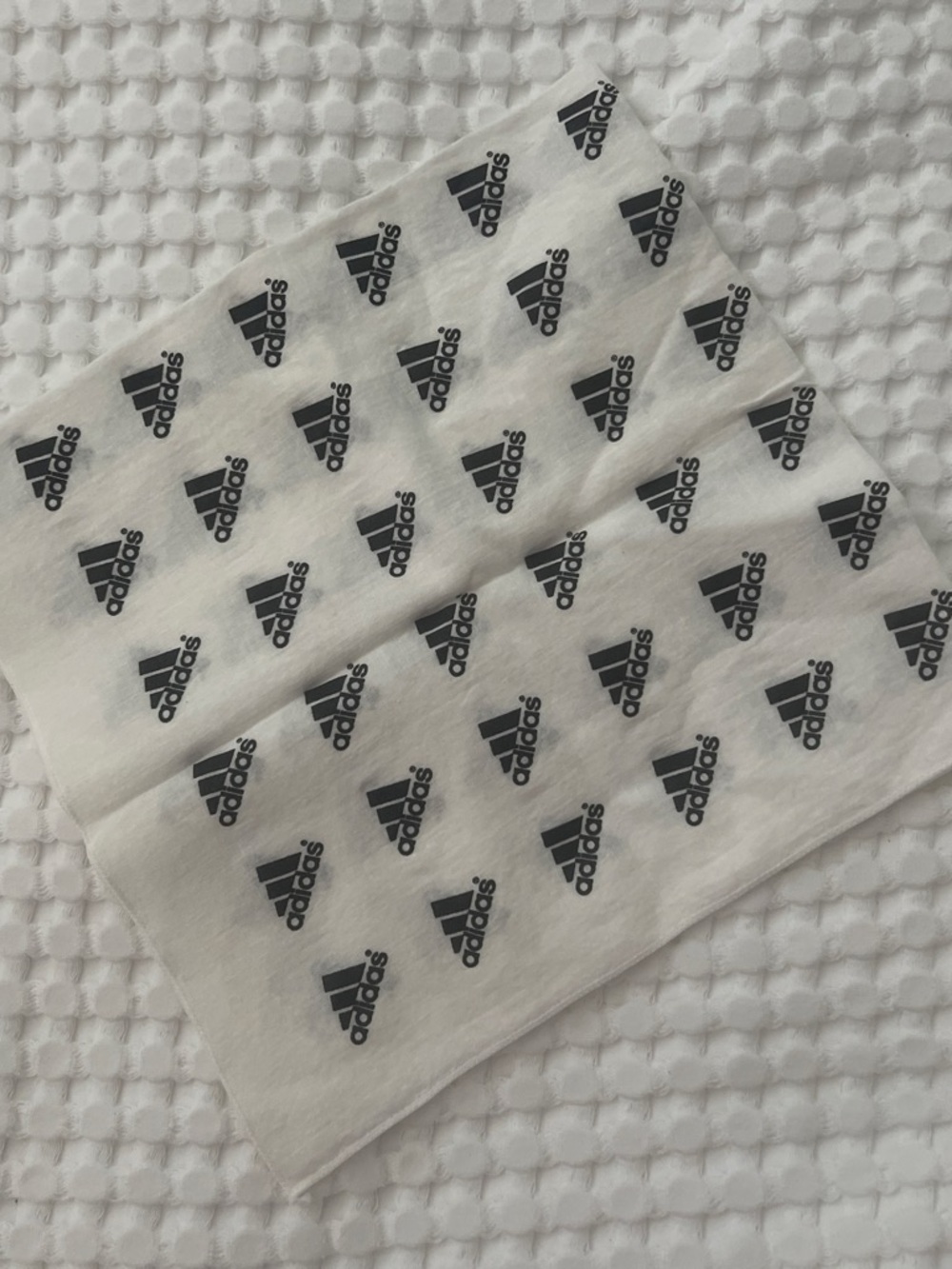 Adidas All Over Logo Print Bandana Scarf White Black